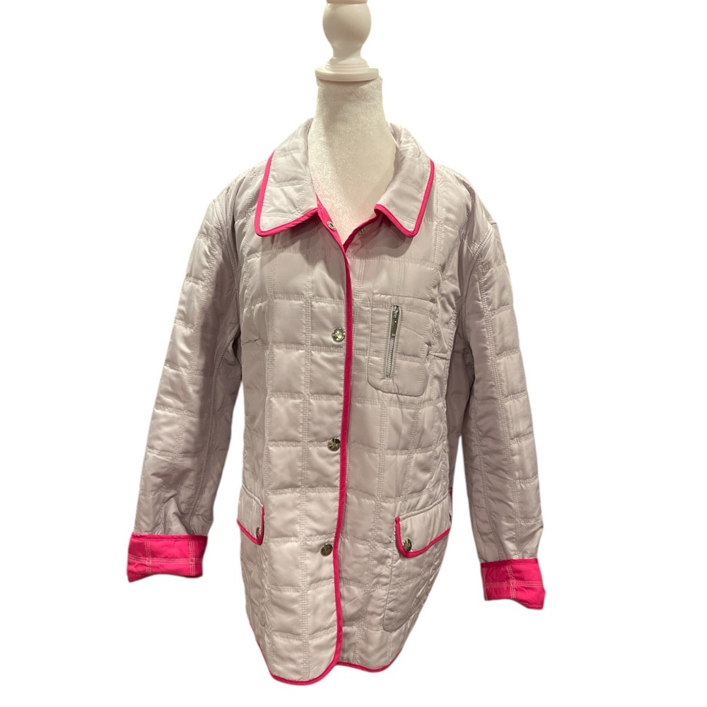 Quilted Reversible Jacket Pink/Taupe L/XL Cottagecore Utility Lightweight Layer - Picture 11 of 11
